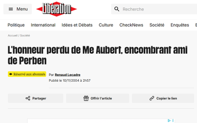 L’honneur perdu de Me  Aubert, encombrant  ami de Perben