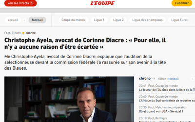 Christophe Ayela, avocat de Corinne Diacre : « Pour elle, il n’y a aucune raison d’être écartée »