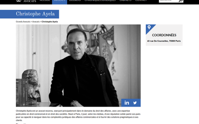 Me Christophe Ayela reconnu par le média Grands Avocats